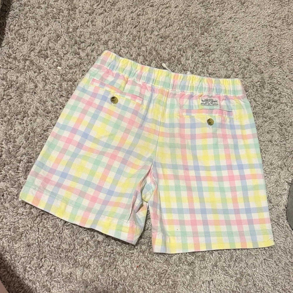 Janie and Jack Pastel Gingham Drawstring Shorts - Pink, Blue, Yellow, Green NWOT